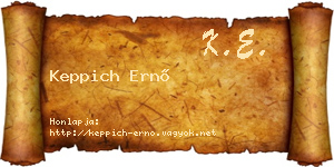 Keppich Ernő névjegykártya